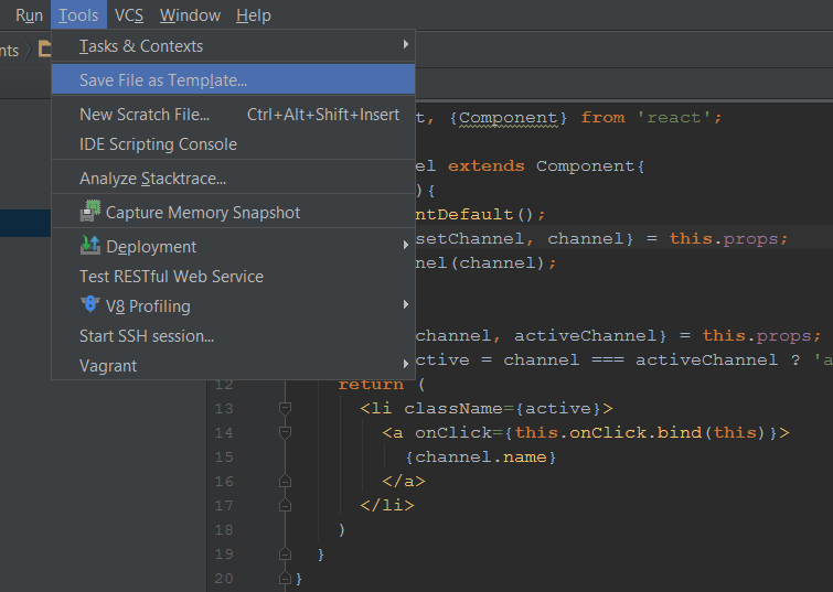 webstorm react