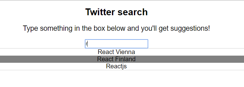 Example Twitter search